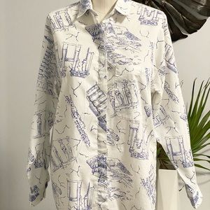 Vintage Diane Von Furstenberg Novelty Print Shirt